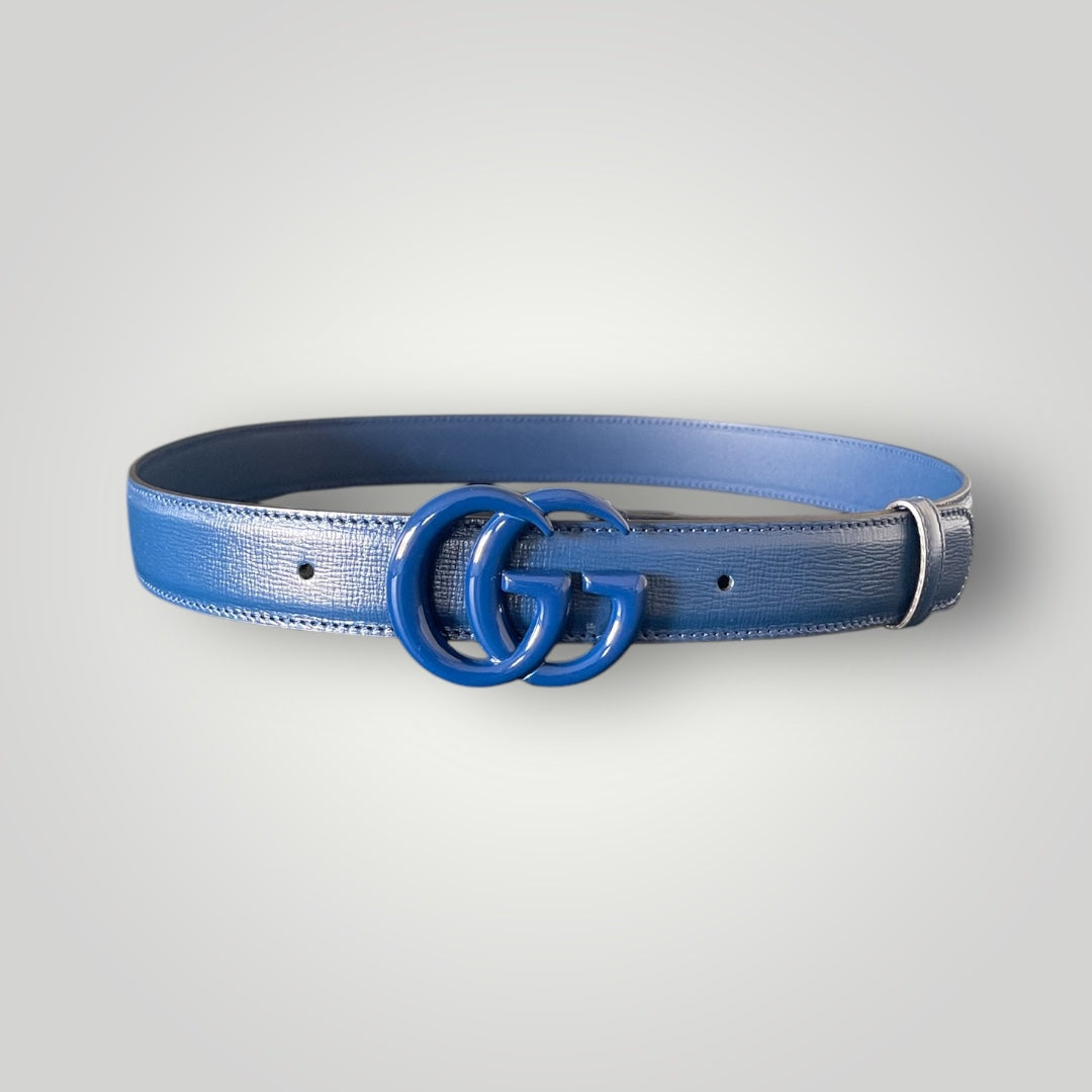 Gucci GG Buckle Thin Leather Belt