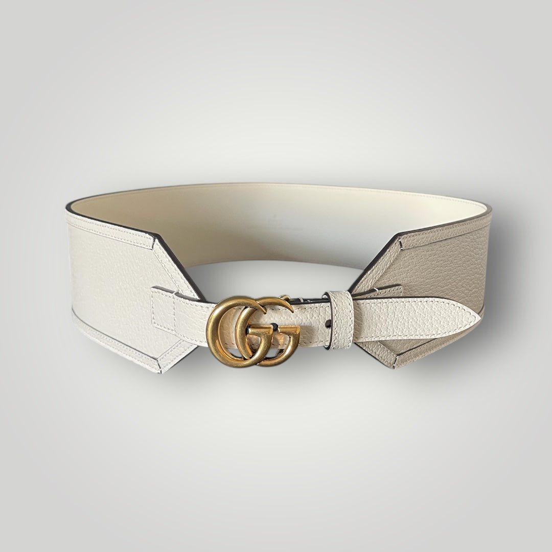 Gucci GG Buckle Leather Waist Belt