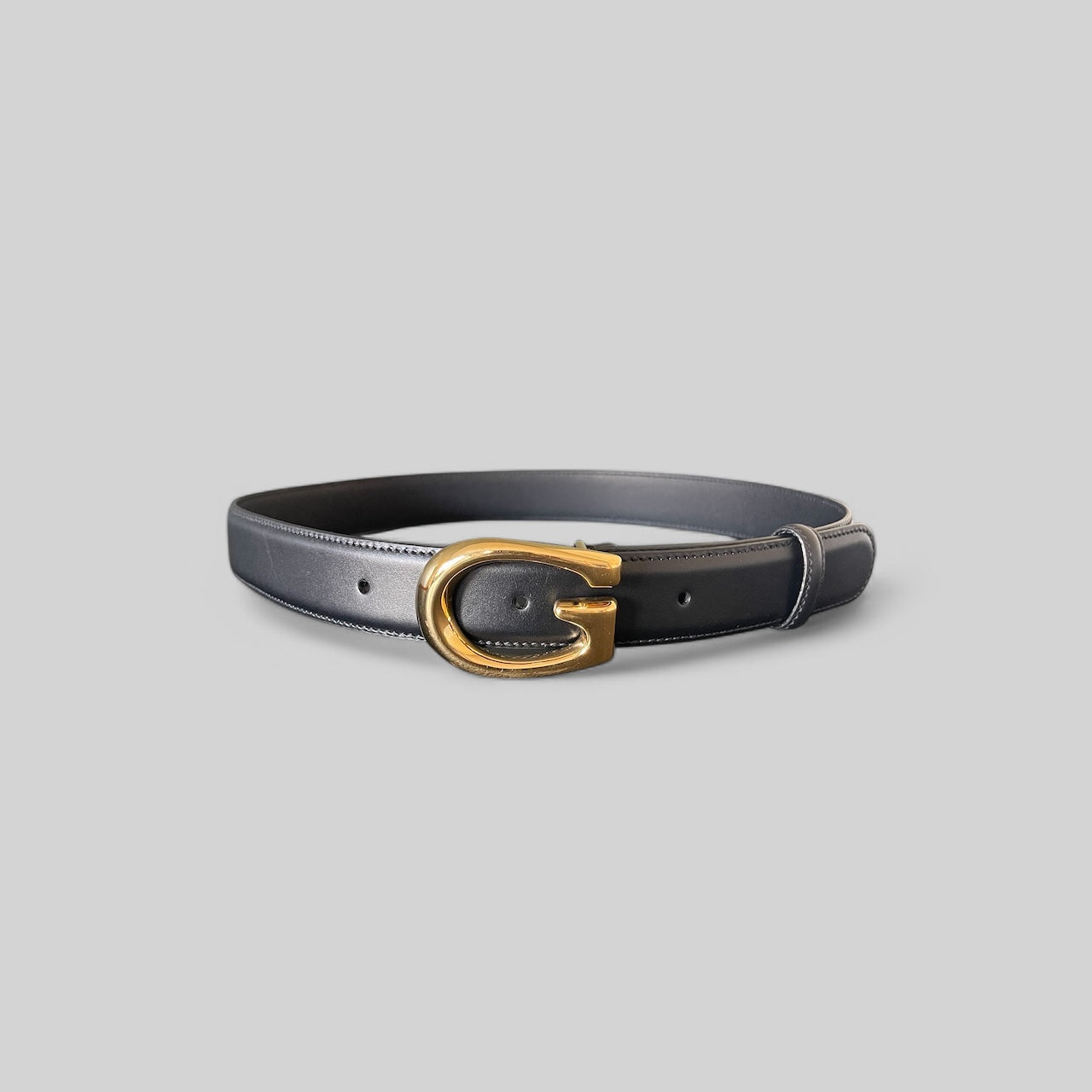 Gucci G-Buckle Thin Leather Belt