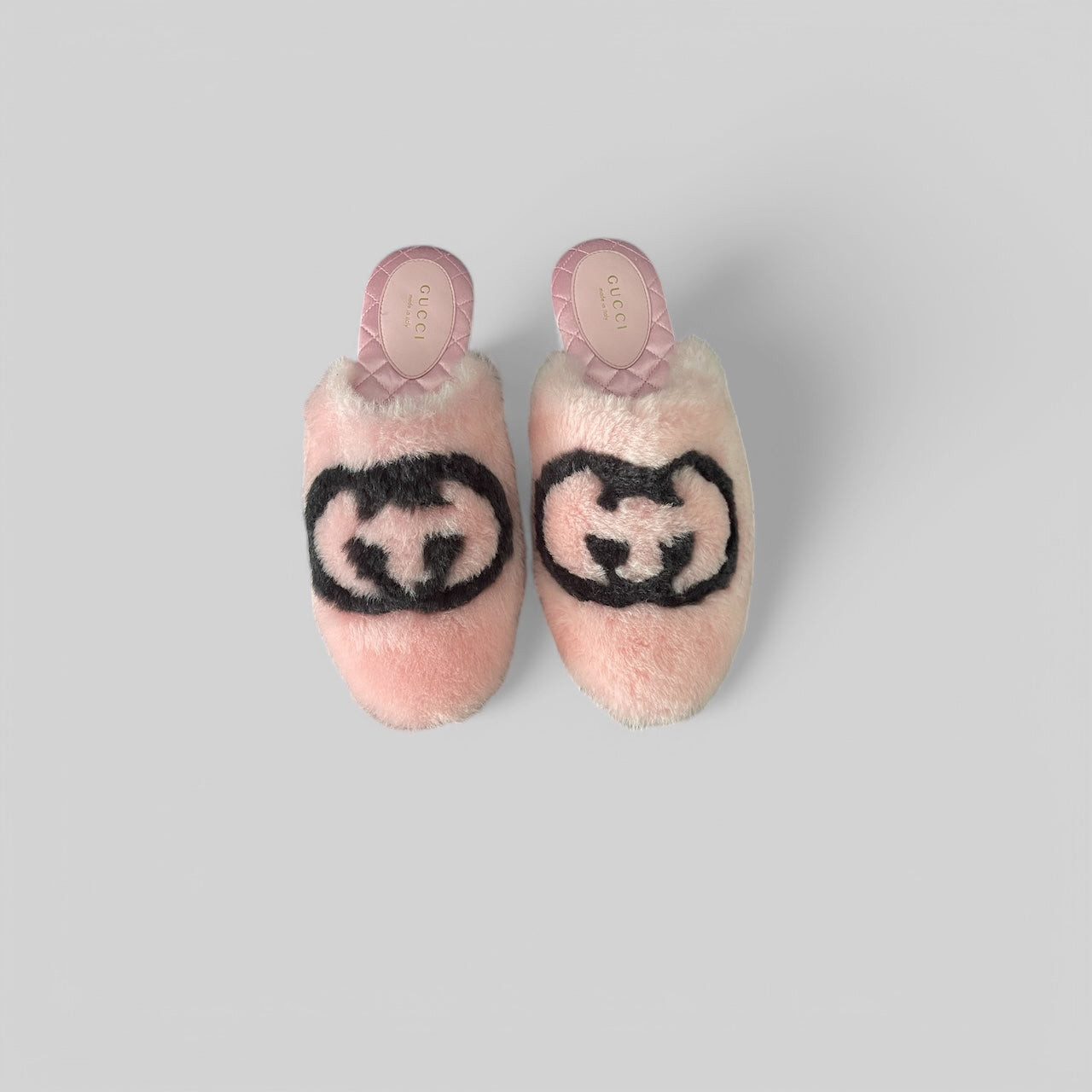 Gucci Interlocking GG Faux Fur Slippers