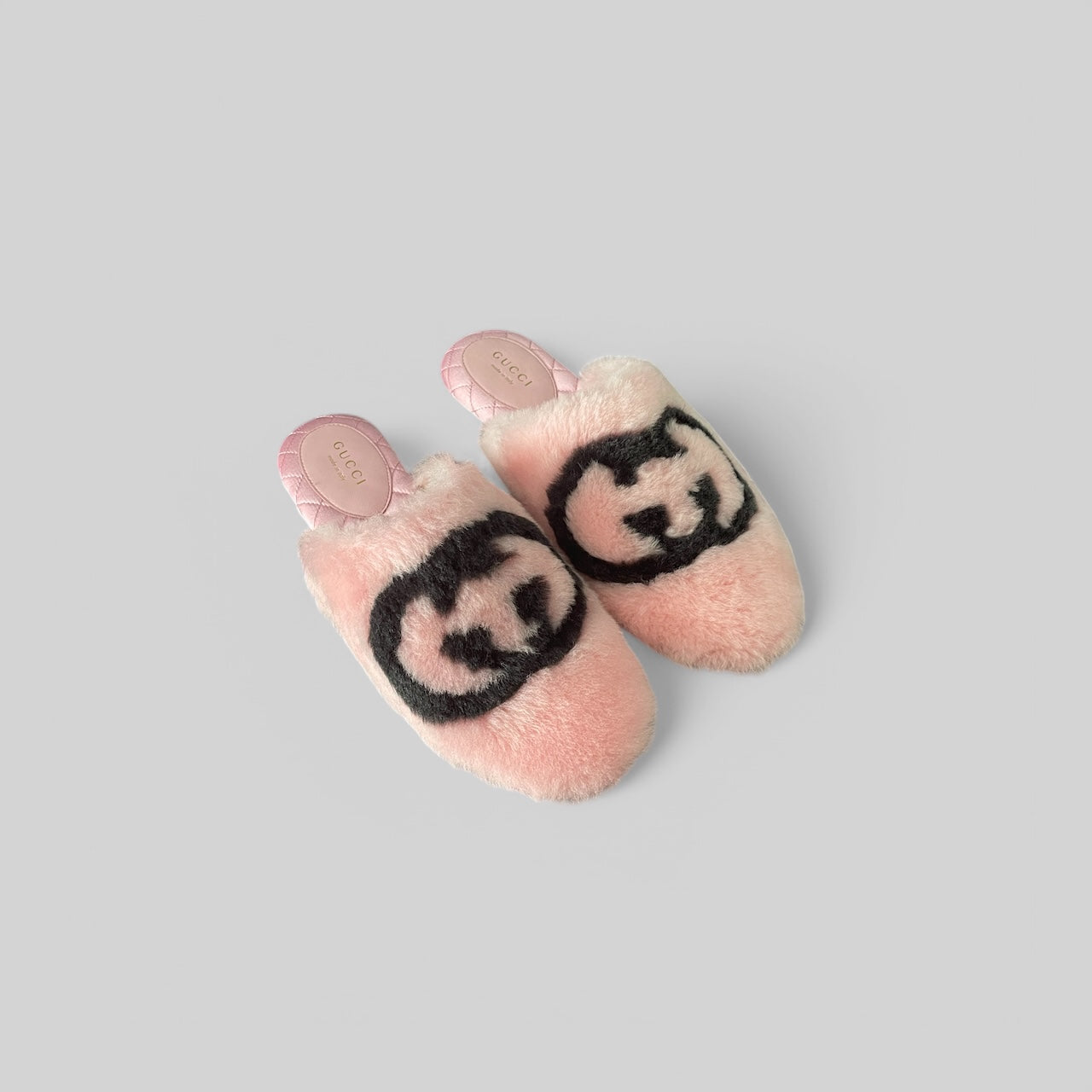Gucci Interlocking GG Faux Fur Slippers