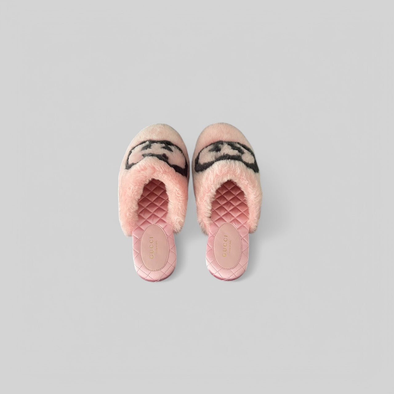 Gucci Interlocking GG Faux Fur Slippers