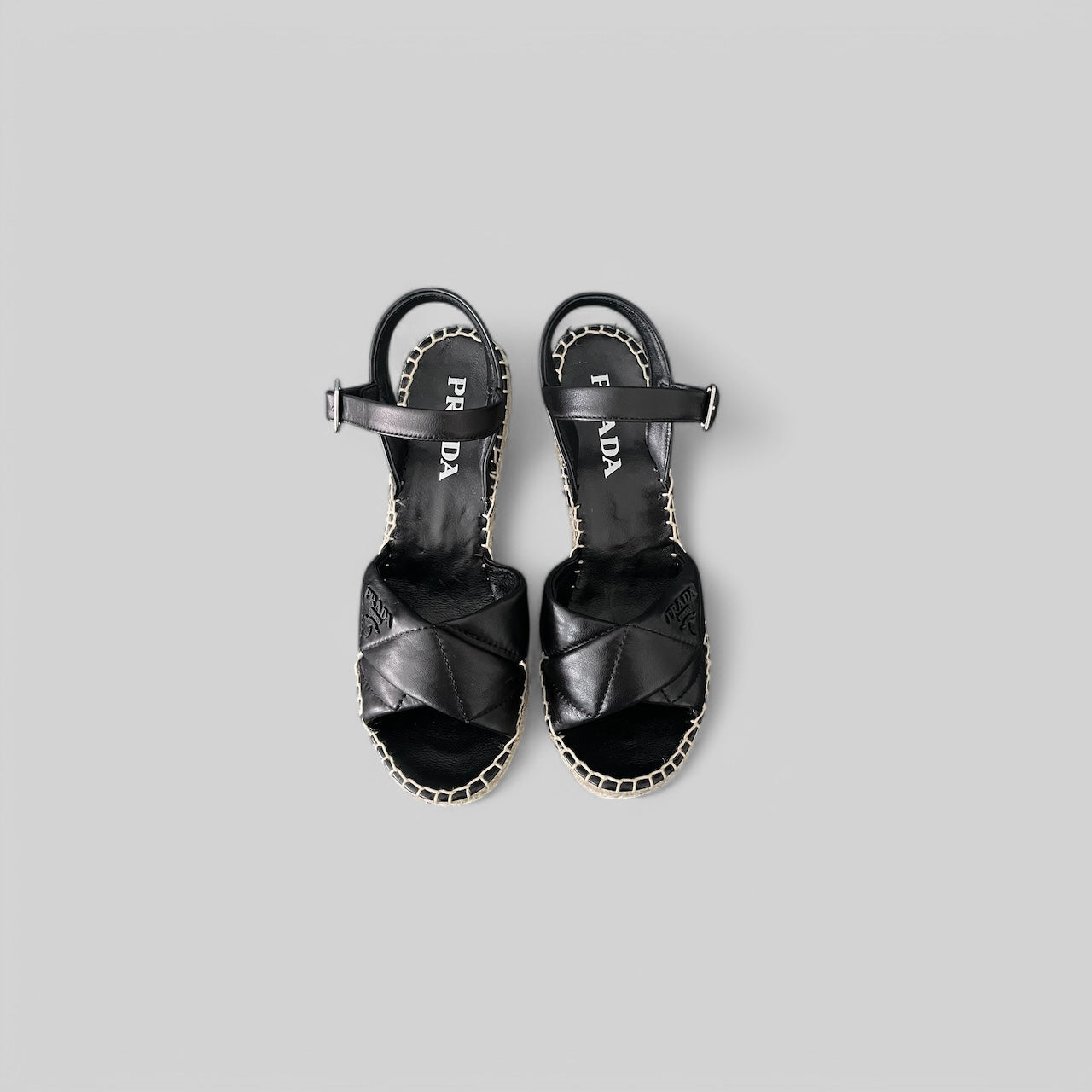 PRADA Quilted Leather Wedges