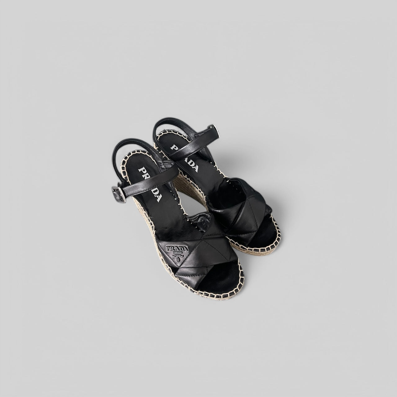 PRADA Quilted Leather Wedges