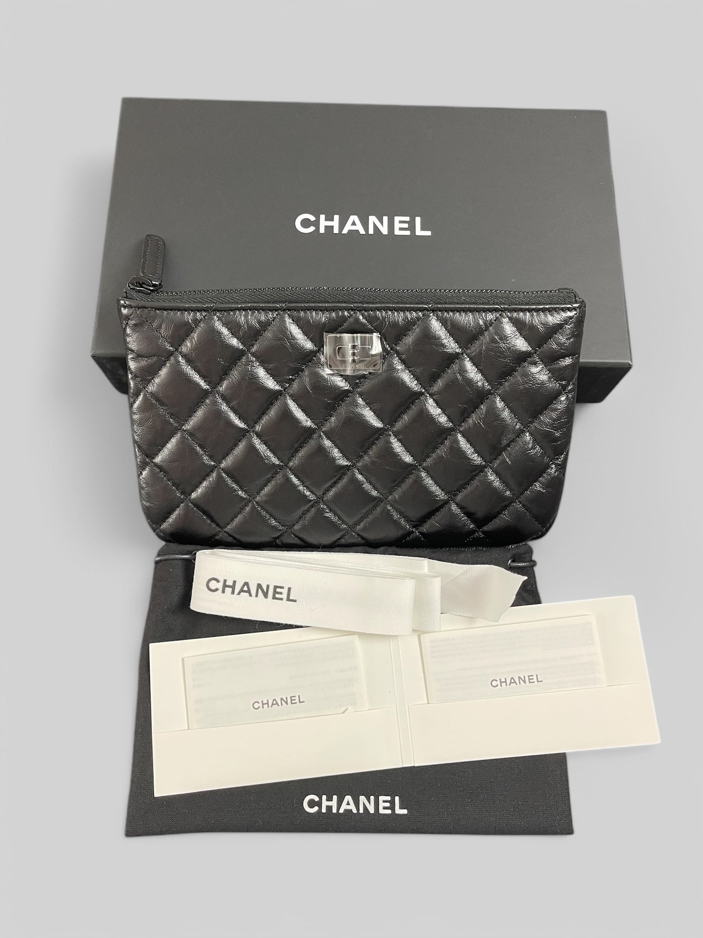 CHANEL So Black Reissue 2.55 Aged Calfskin O-Case