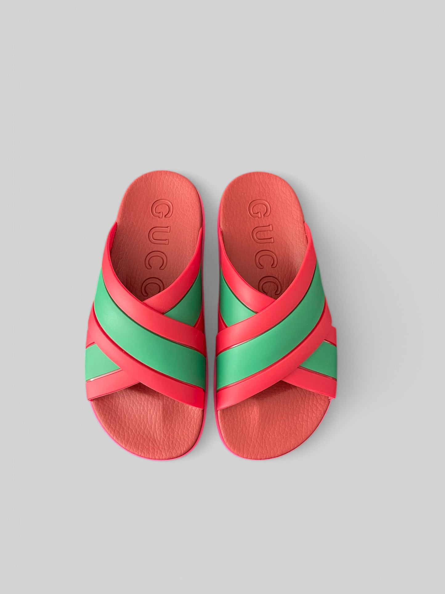 Gucci Rubber Sandals-Coral-New Sham/Coral