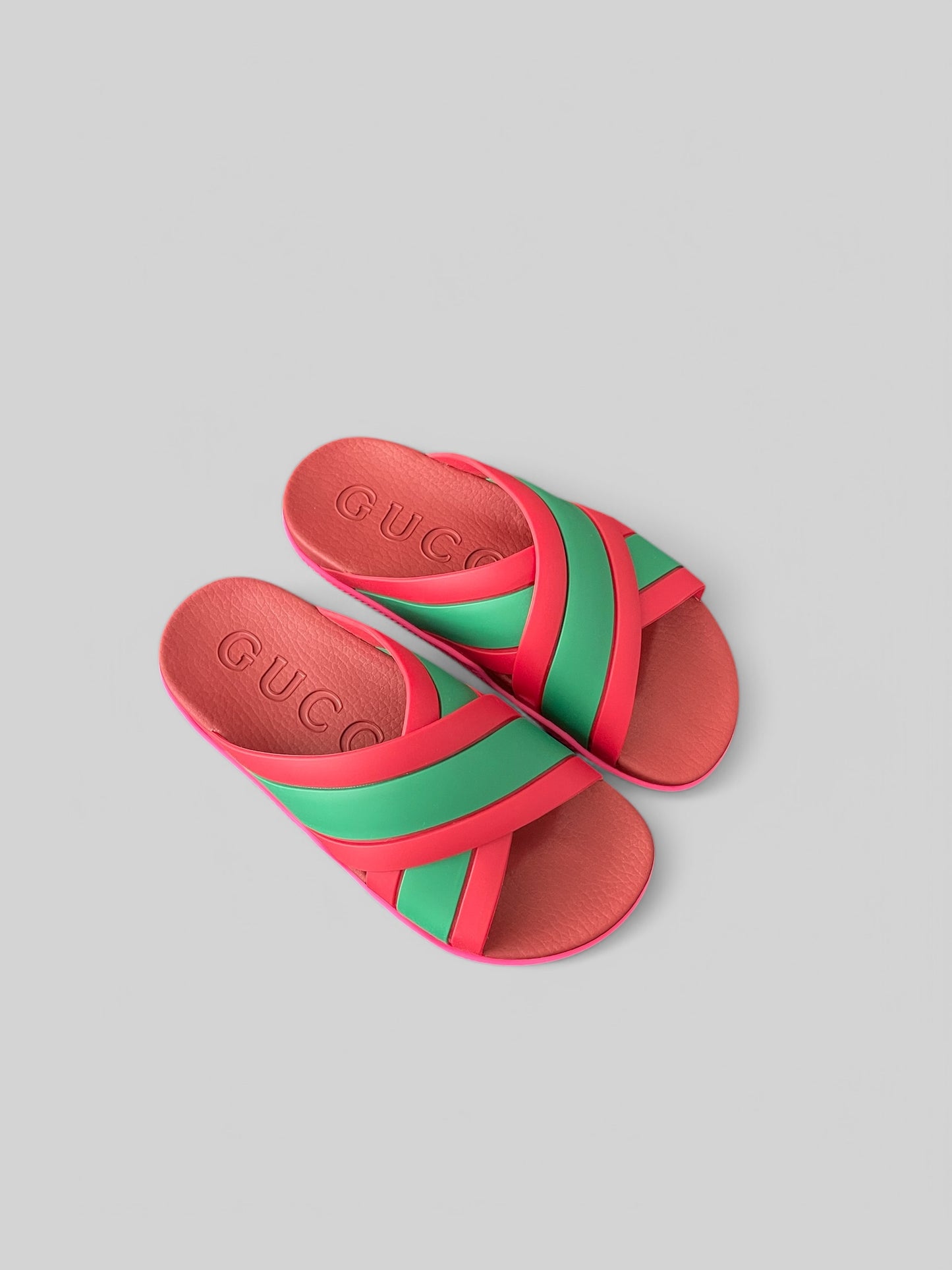 Gucci Rubber Sandals-Coral-New Sham/Coral