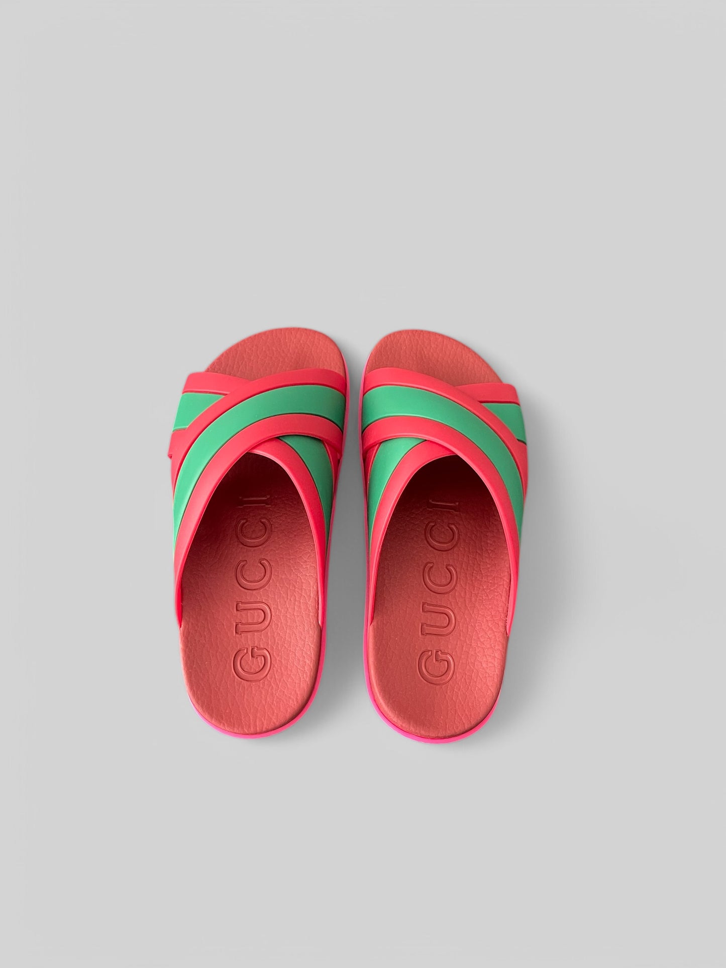 Gucci Rubber Sandals-Coral-New Sham/Coral