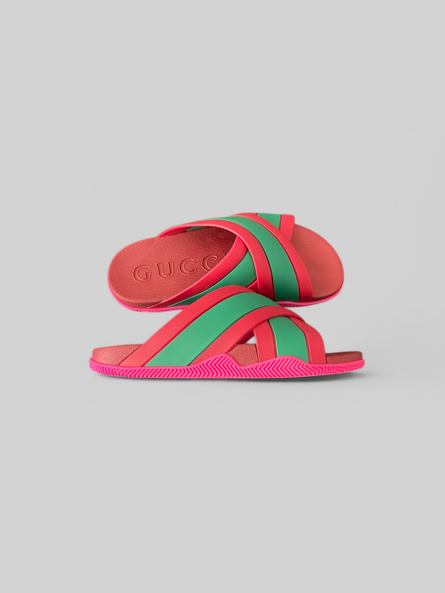 Gucci Rubber Sandals-Coral-New Sham/Coral
