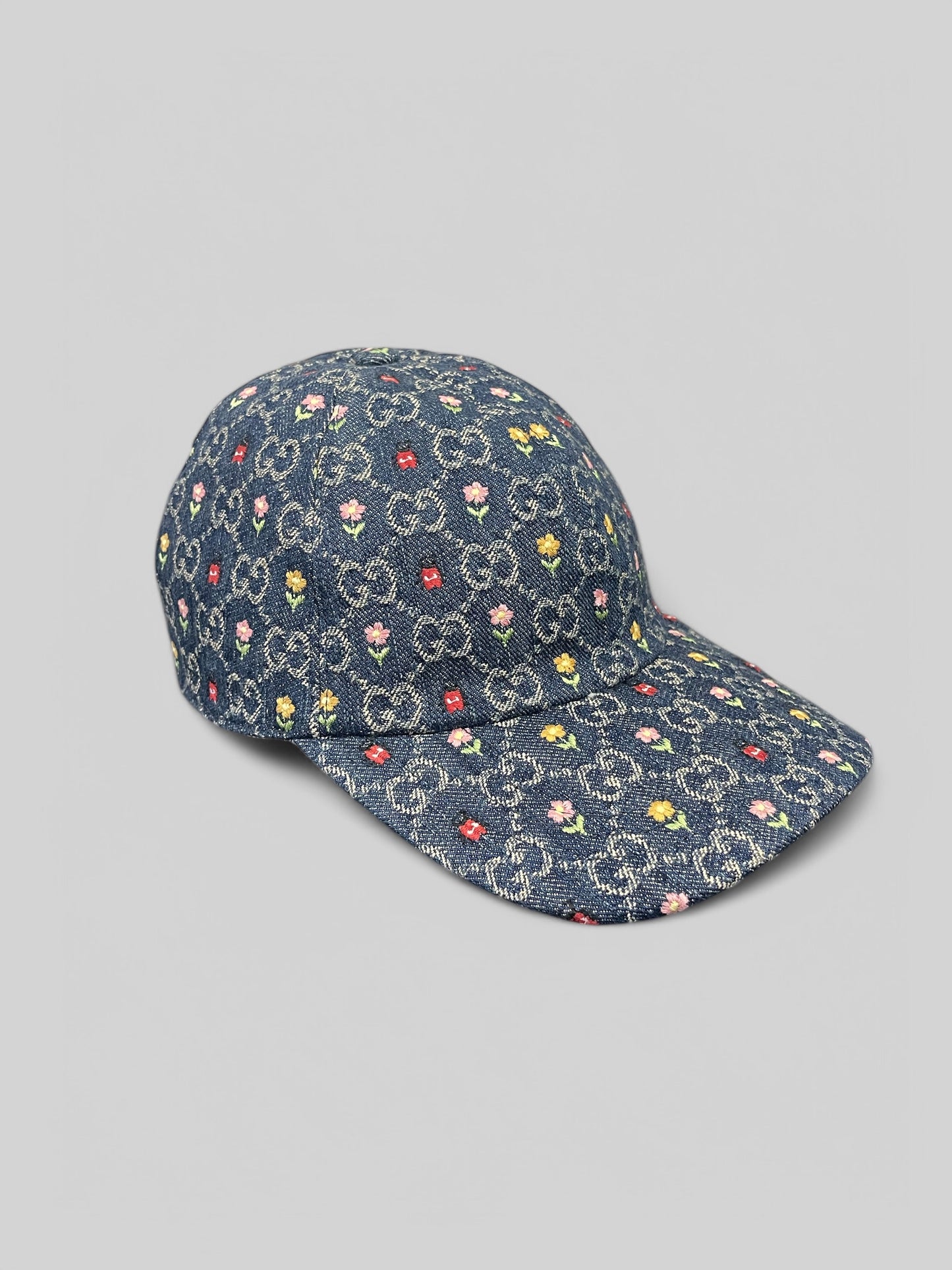 Gucci Blooming Love Floral Denim Baseball Cap