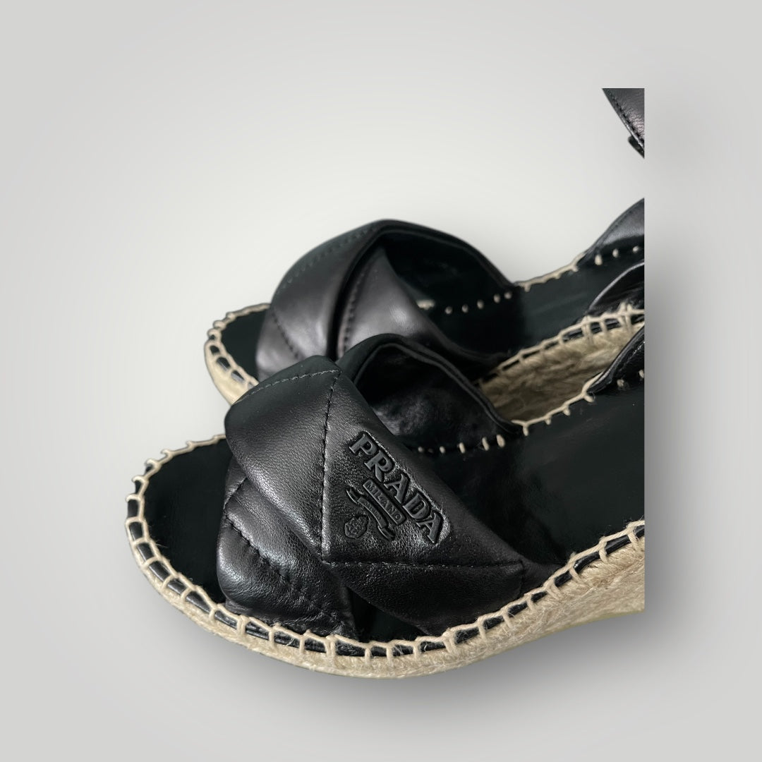 PRADA Quilted Leather Wedges